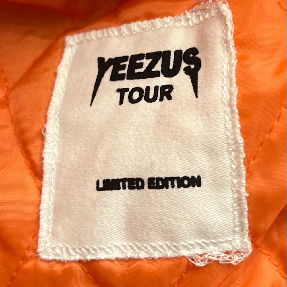 Yeezus Tour Kanye West Men's Full Zip Satin Bomber Yeezy Jacket Burgundy - Small - Picture 6 of 7